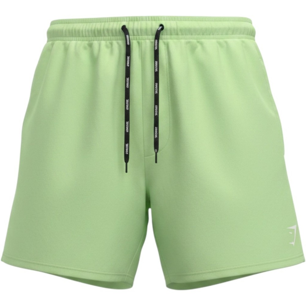 Gymshark Logo Athletic Shorts Mens Large Lime Green Good‎ Drawstring Workout